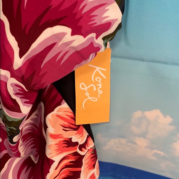 Kona Sol Floral One Piece Swimsuit Medium #AA044 - Picture 2 of 9